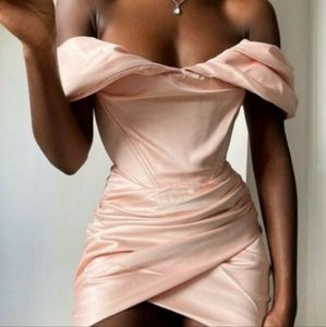 House of CB Coraline Blush Satin Corset Dress